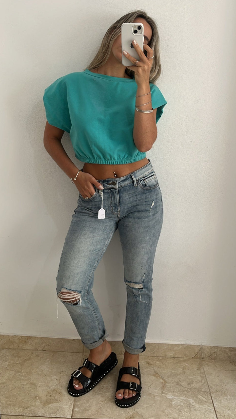 Jeans con roturas talle 38