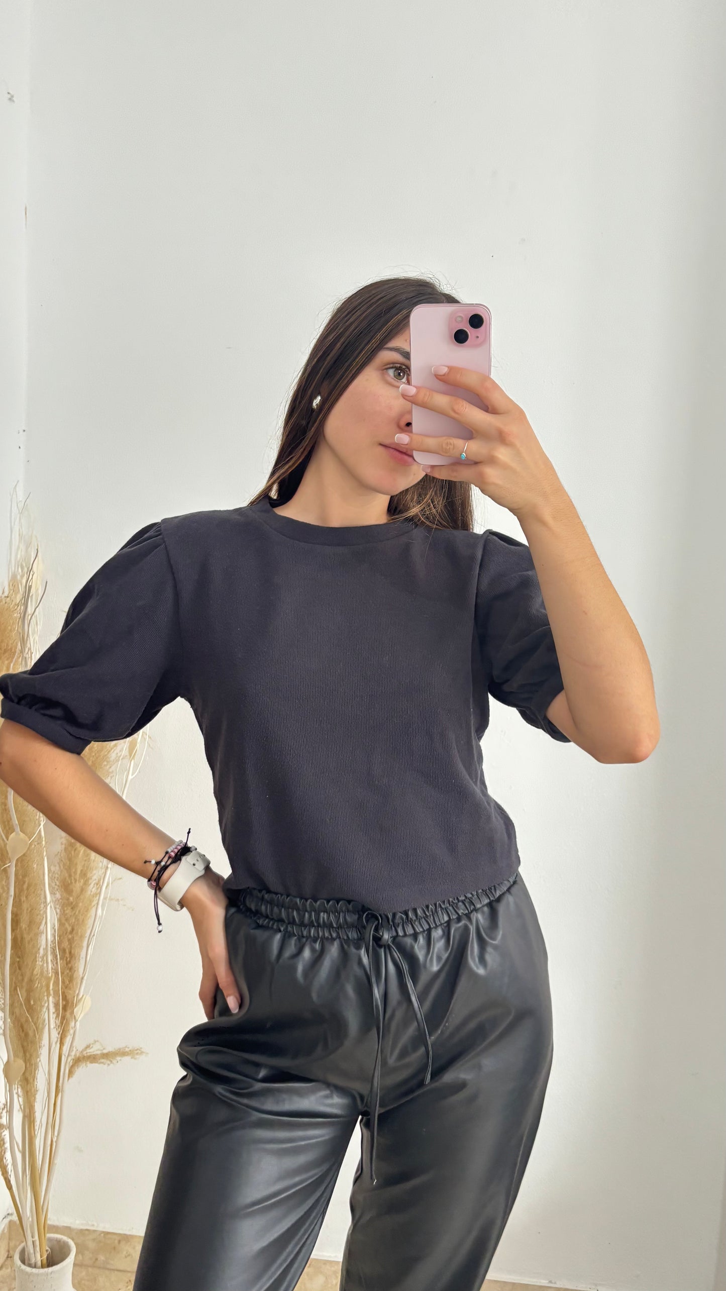 Remera ZARA mangas globo talle L