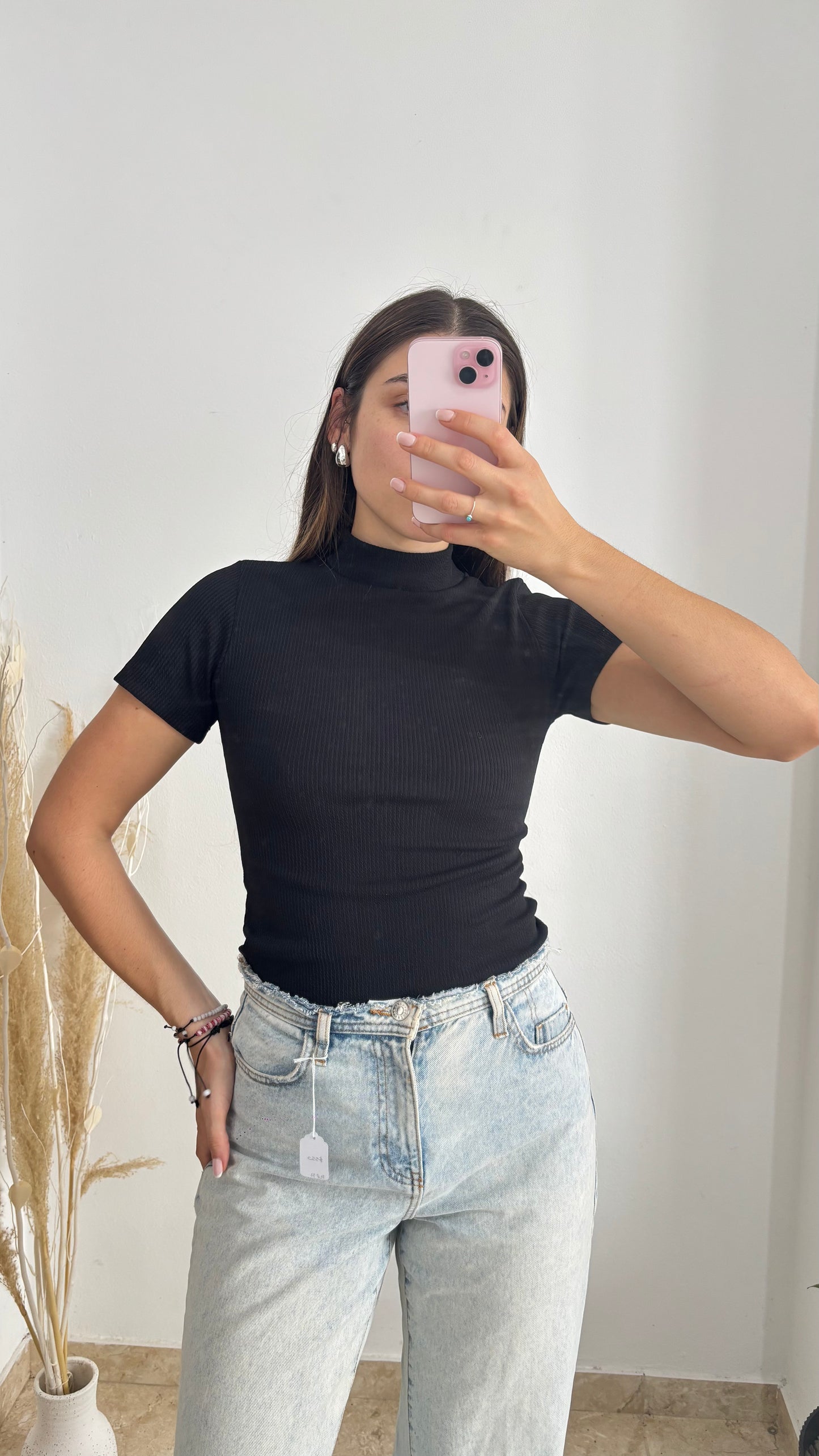 Body manga corta negro talle M