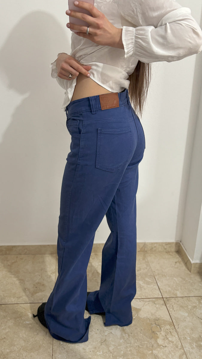 Jeans wide leg semi oxford talle 42