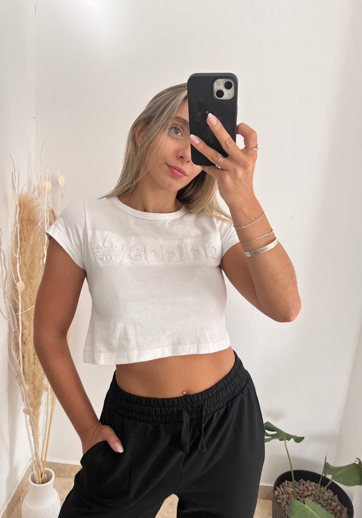 Remera CROP adidas talle SM