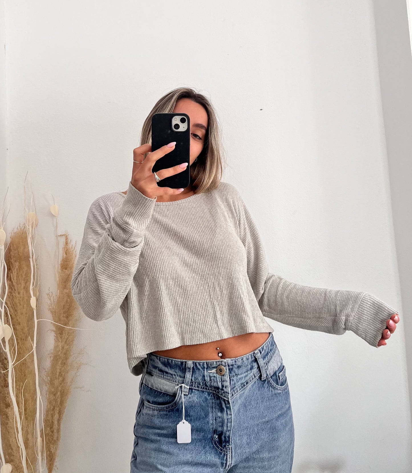 Buzo gris finito talle M