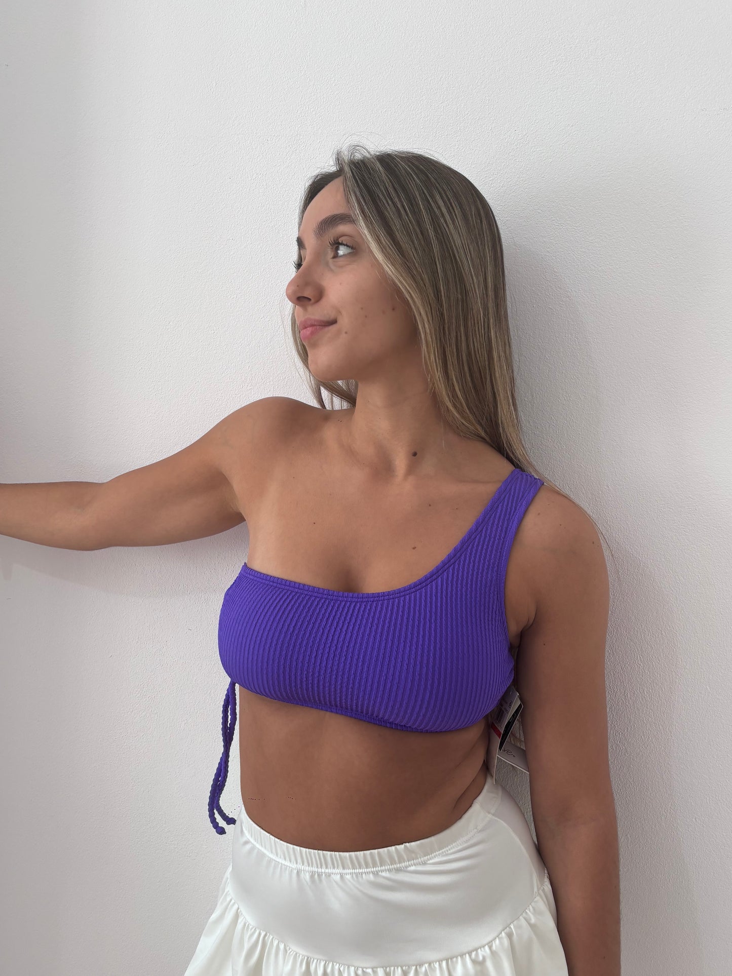 Bikini violeta NUEVOS un hombro talle XS