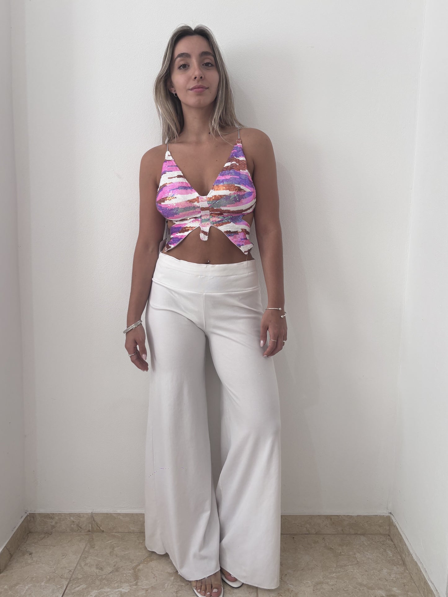 Palazo blanco playero talle M