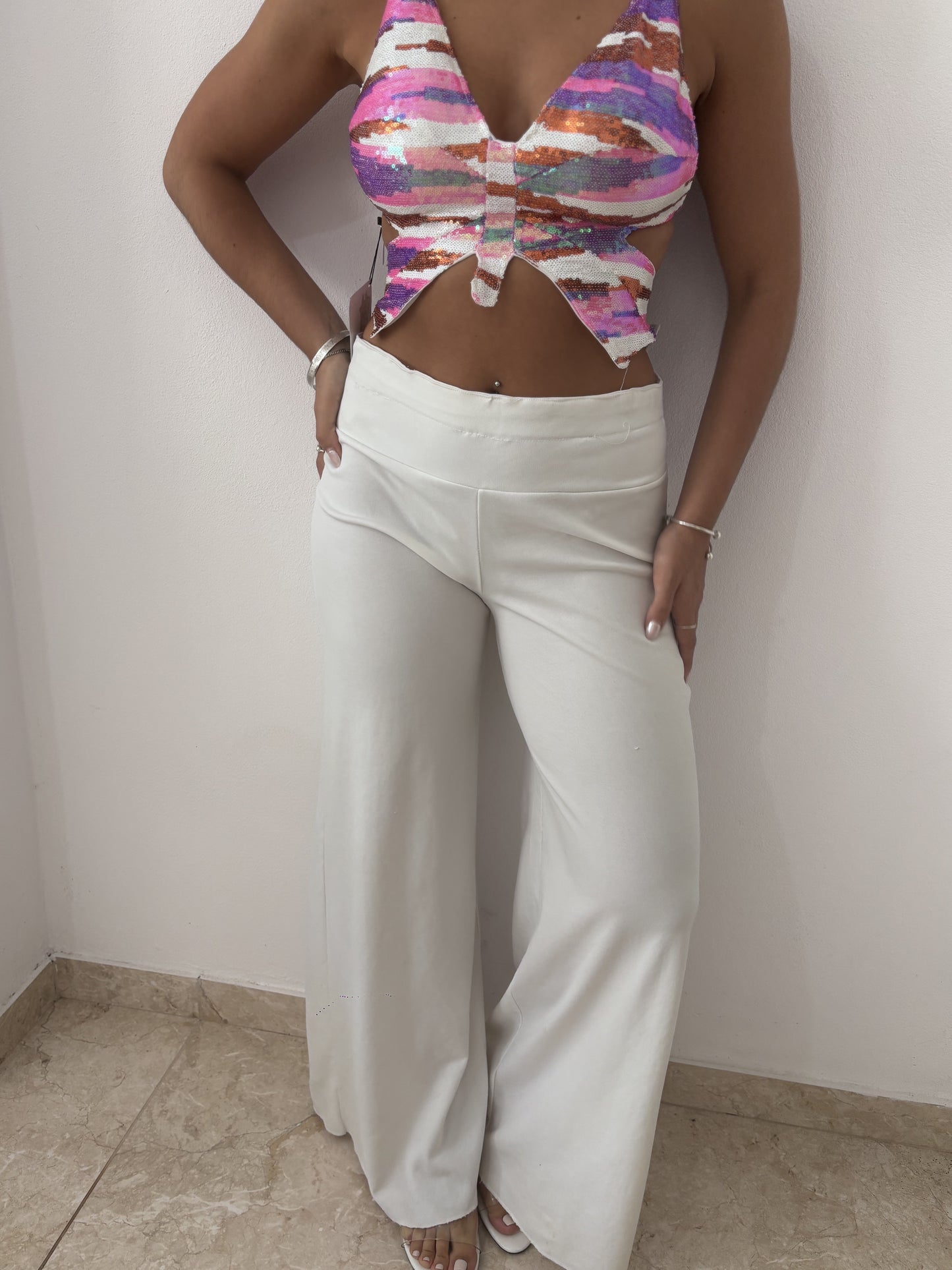Palazo blanco playero talle M