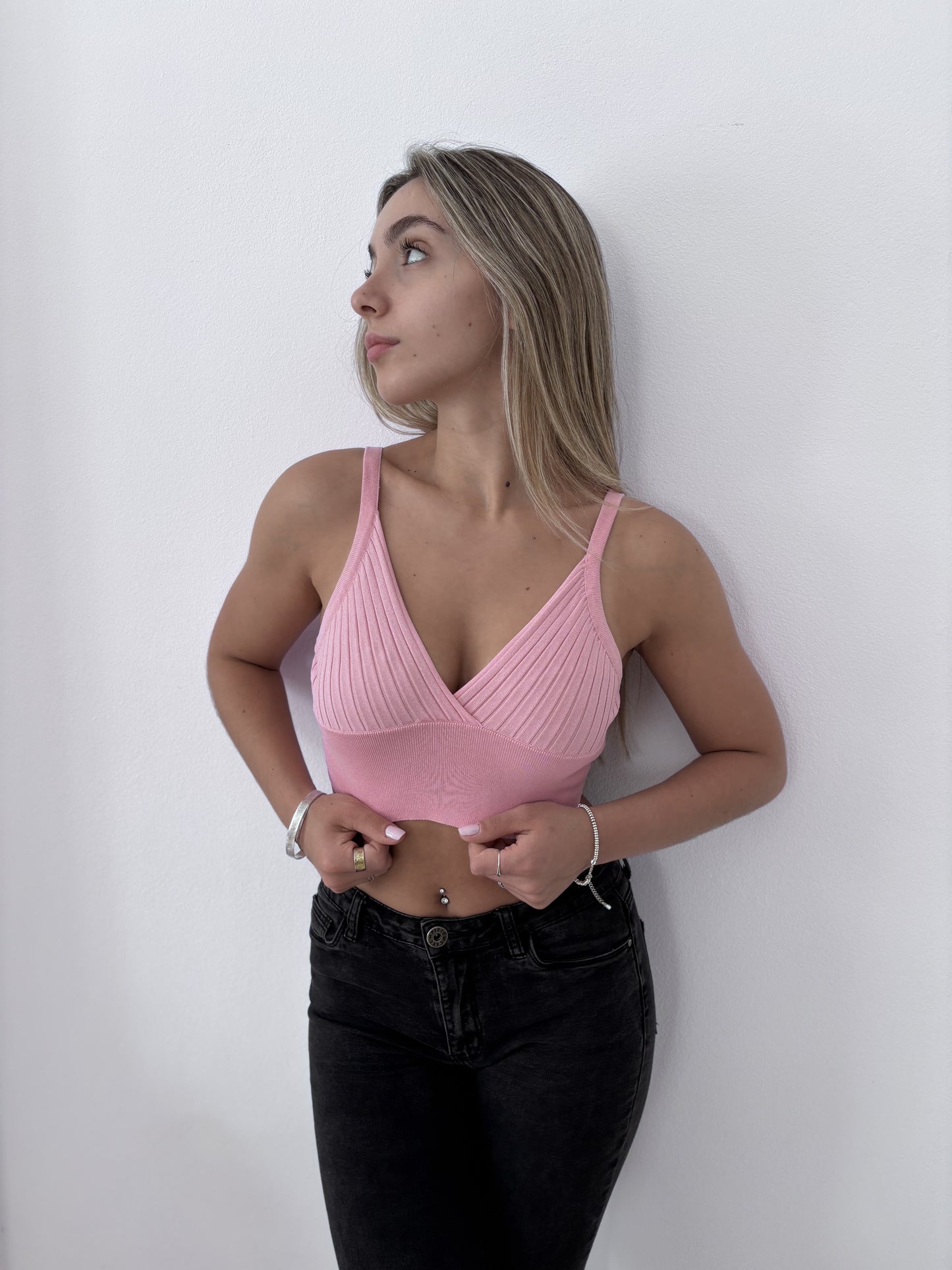 Top rosado talle M