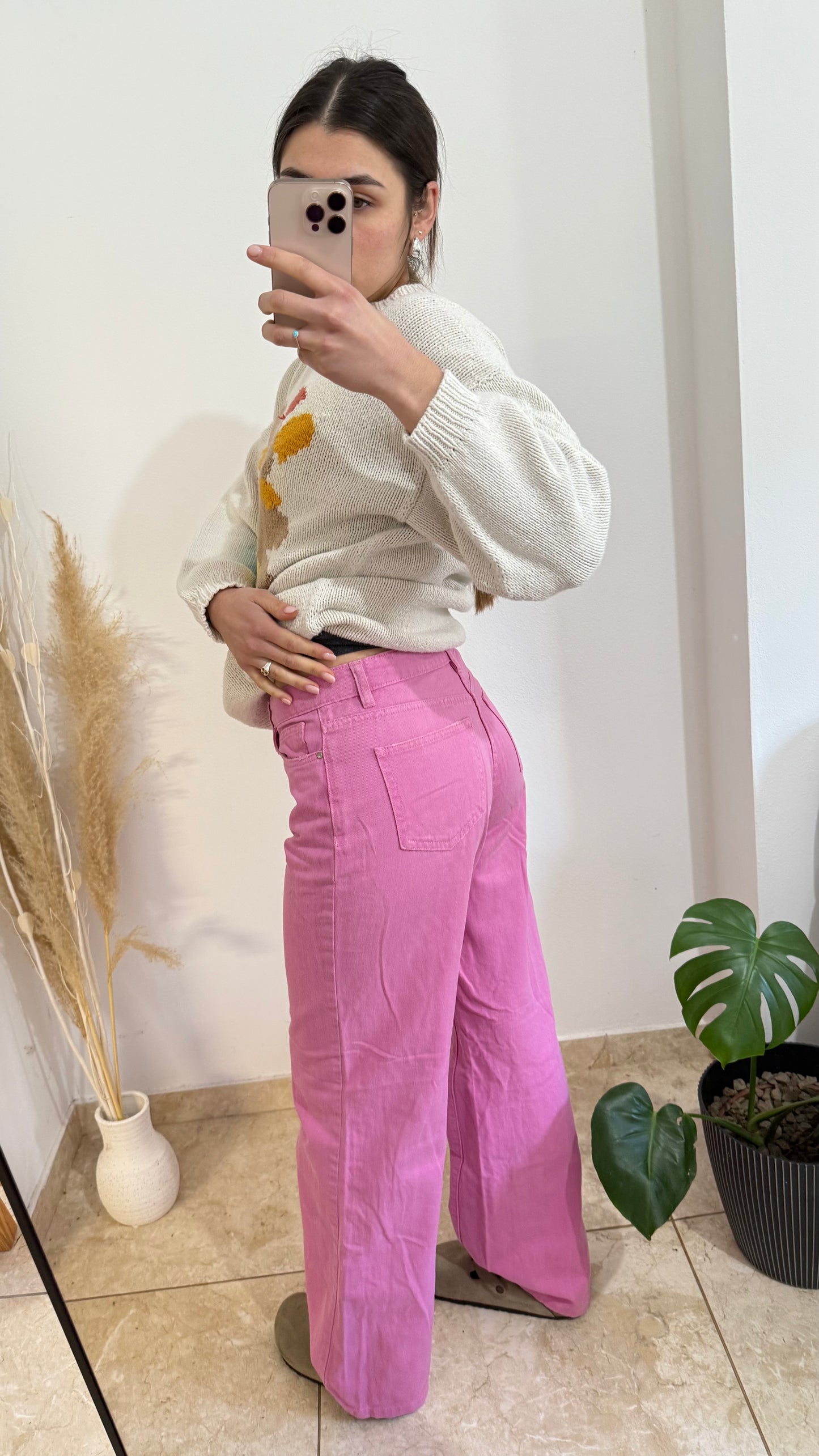 Pantalon de jeans fucsia talle 42