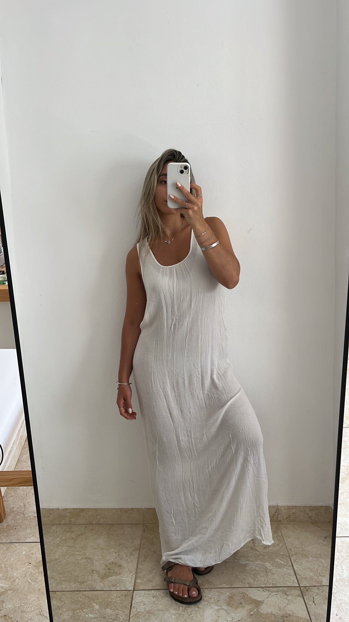 Vestido blanco playero talle M