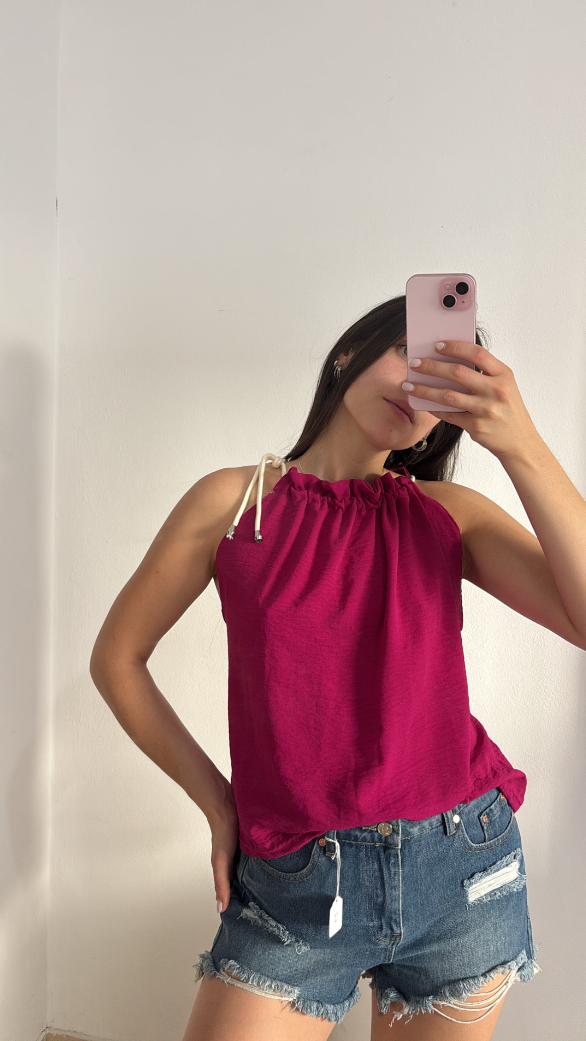 Blusa con cordon talle M