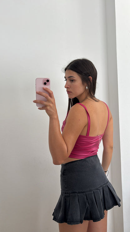 Top engomado fucsia talle M