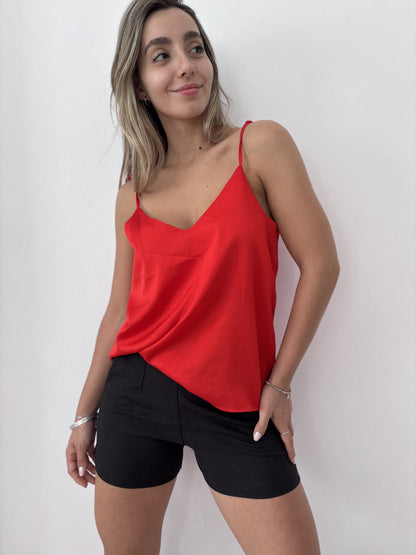 Musculosa roja tiritas talle M