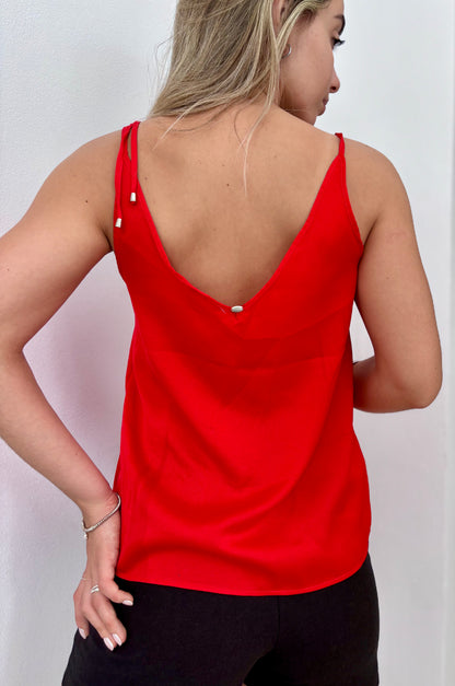 Musculosa roja tiritas talle M